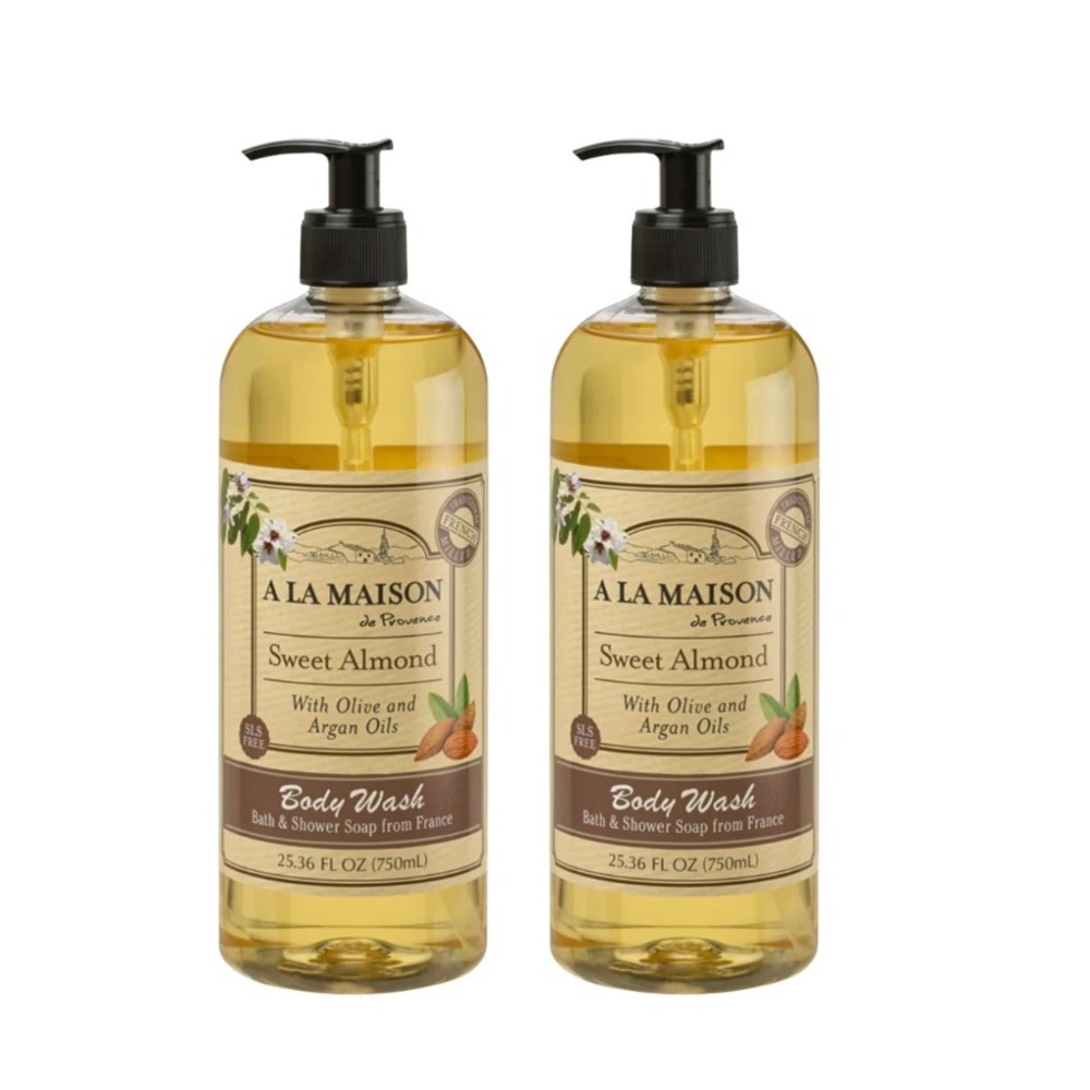 2 PACK OF A LA MAISON Sweet Almond Olive BODY WASH Traditional Milled FRENCH